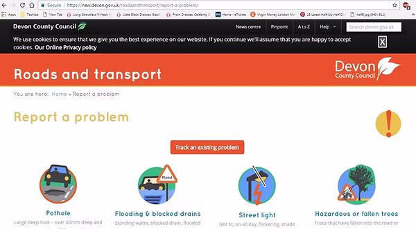 Devon CC Report a Problem